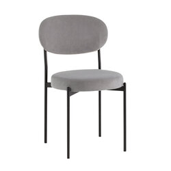 Стул Бриф DD STOOL GROUP серый, велюр и металл, мягкое сиденье, без подлокотников