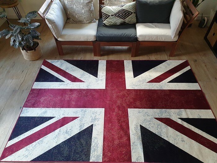 Ковер из вискозы и хлопка Royal Palace 14793 6010 Британский Флаг в гостиную в дом в зал в квартиру в комнату в спальню 1.35 x 1.95 м. - фотография № 9