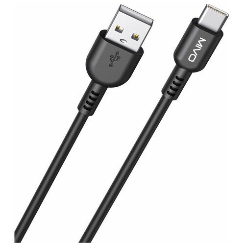 Кабель для зарядки USB-Type-C Mivo MX-24T, 1м, 2.4А, Black черный кабель usb type c mivo mx 42t 1000мм 2 4а