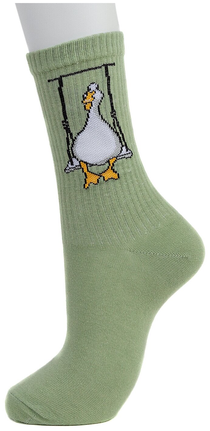 Носки Kawaii Factory, размер 23-25, зеленый, — фото 1