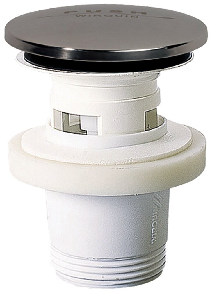 Клапан донный Wirquin Quick Clac, пластмассовый, 1 1/4", крышка нержавеющая сталь, диаметр 65 мм, с переливом 30717648