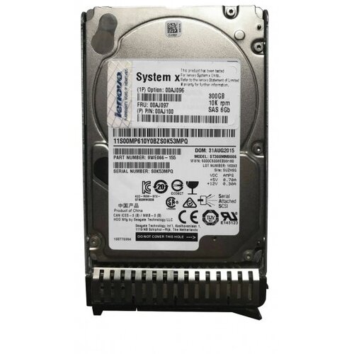 Жесткий диск Lenovo 00AJ100 300Gb 10000 SAS 25 HDD 1499000₽
