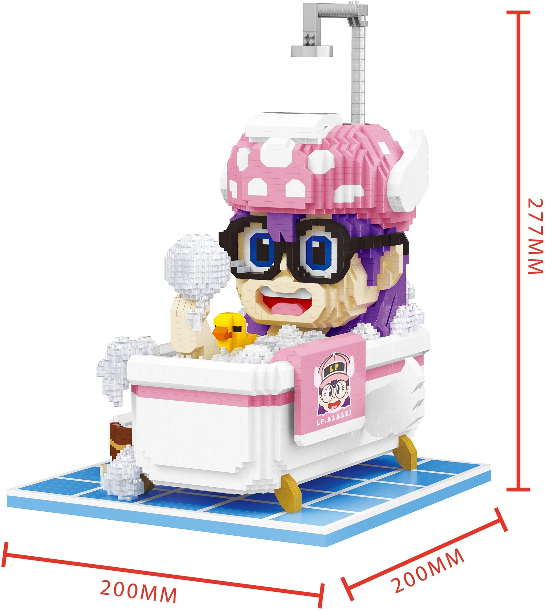 Конструктор 3D из миниблоков Balody LP Мультик-Аниме Доктор Сламп Arale в ванной 3996 эл - BA200606