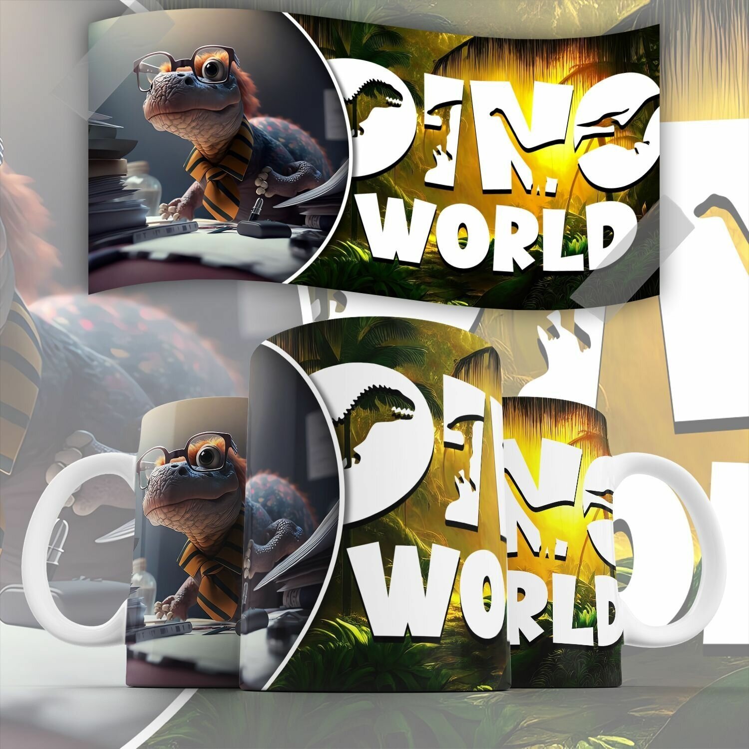 Кружка "Dino World / Мир динозавров" Forte Print 330мл