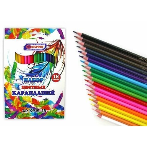 Набор цветных карандашей 18 цв. asmar.