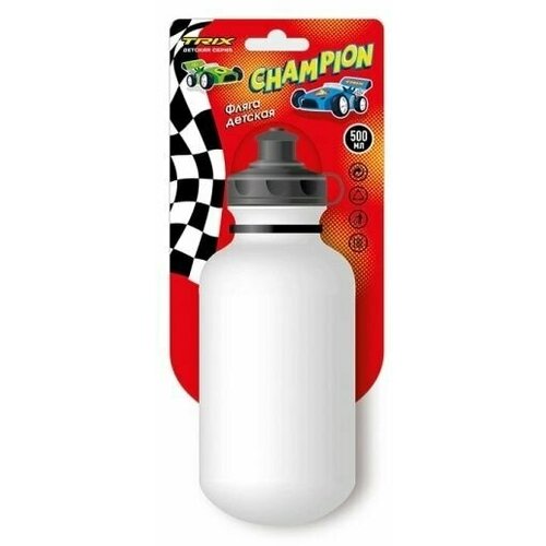 фляга trix champion детская 500ml защитная крышка ldpe прозрачный Фляга TRIX Champion детская 500ml защитная крышка LDPE прозрачный