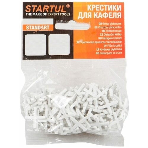 Крестики д/кафеля 4,0мм 100шт STARTUL STANDART (ST4302-40) крестики д кафеля 5 0мм 100шт startul standart st4302 50