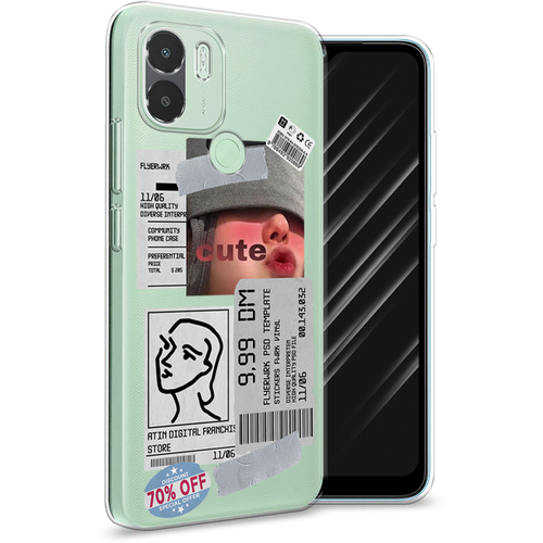 Силиконовый чехол на Xiaomi Poco C50 / Поко C50 Cute girl collage, прозрачный силиконовый чехол дегустатор на poco c50 поко c50