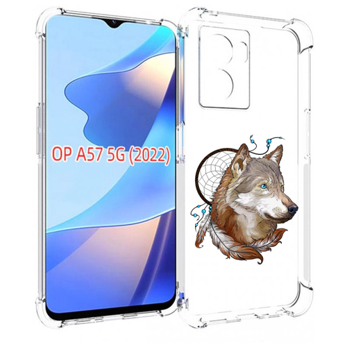 Чехол MyPads волк и ловец снов для OPPO A57 5G(2022) задняя-панель-накладка-бампер