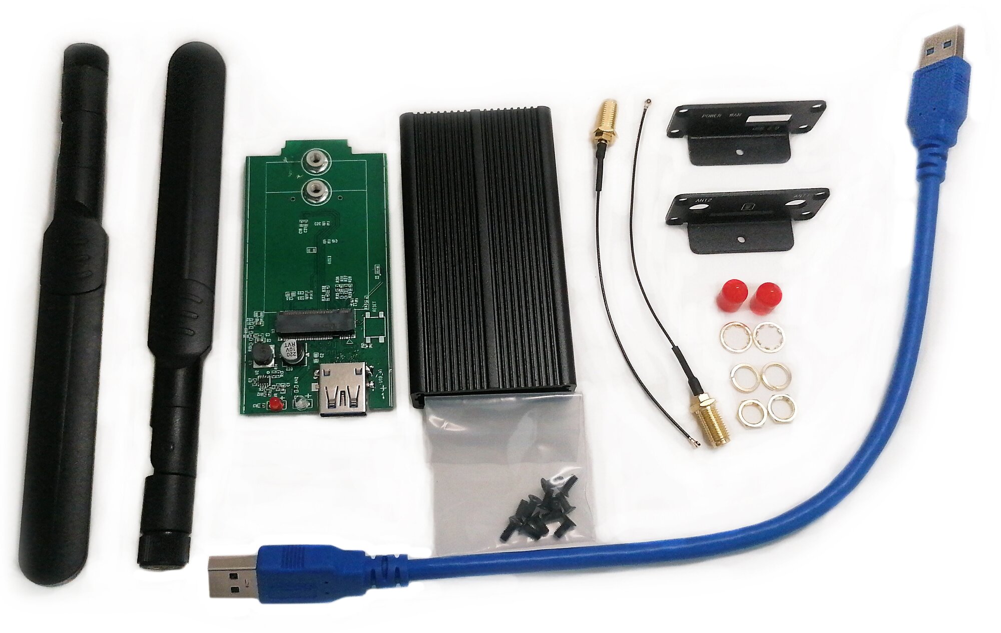 Комплект Модем M.2 Fibocom L850-GL cat.9 + Адаптер USB 3.0 Box для M.2 модемов — фото 2
