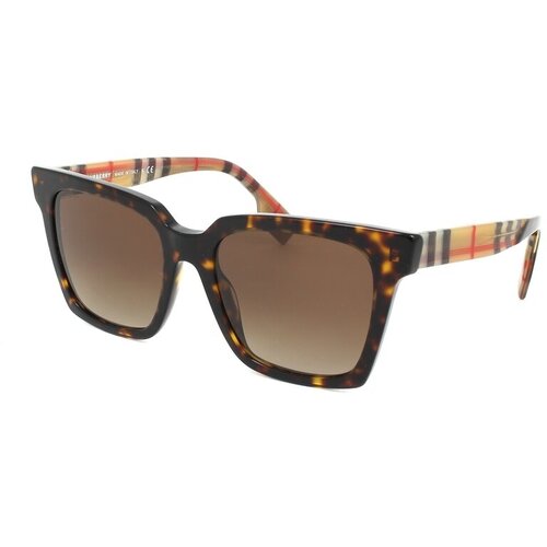 Солнцезащитные очки Burberry, квадратные, оправа: пластик, градиентные, для женщин, коричневый