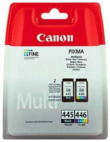 Набор картриджей Canon PG-445/CL-446 8283B004 для MG2440/2540. Чёрный/Цветной. 2*180 страниц.