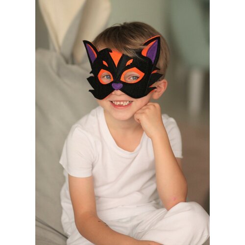 фото Карнавальная маска черный кот, фетр/на резинке, санта лючия santa lucia