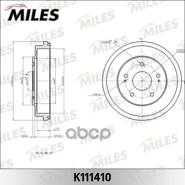 Барабан Тормозной Cr-V 95->/Hr-V 99-> (Db4223) Miles арт. k111410