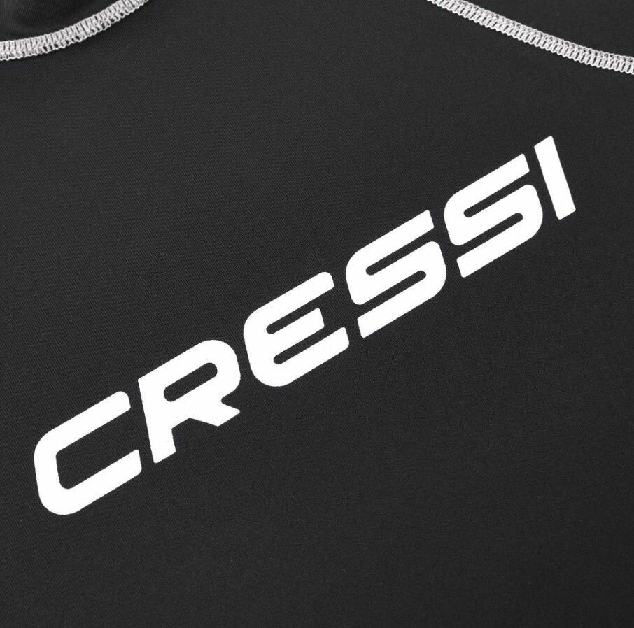 Футболка из лайкры мужская с коротким рукавом для водного спорта CRESSI RASH GUARD черный/серый (Размер S) — фото 1