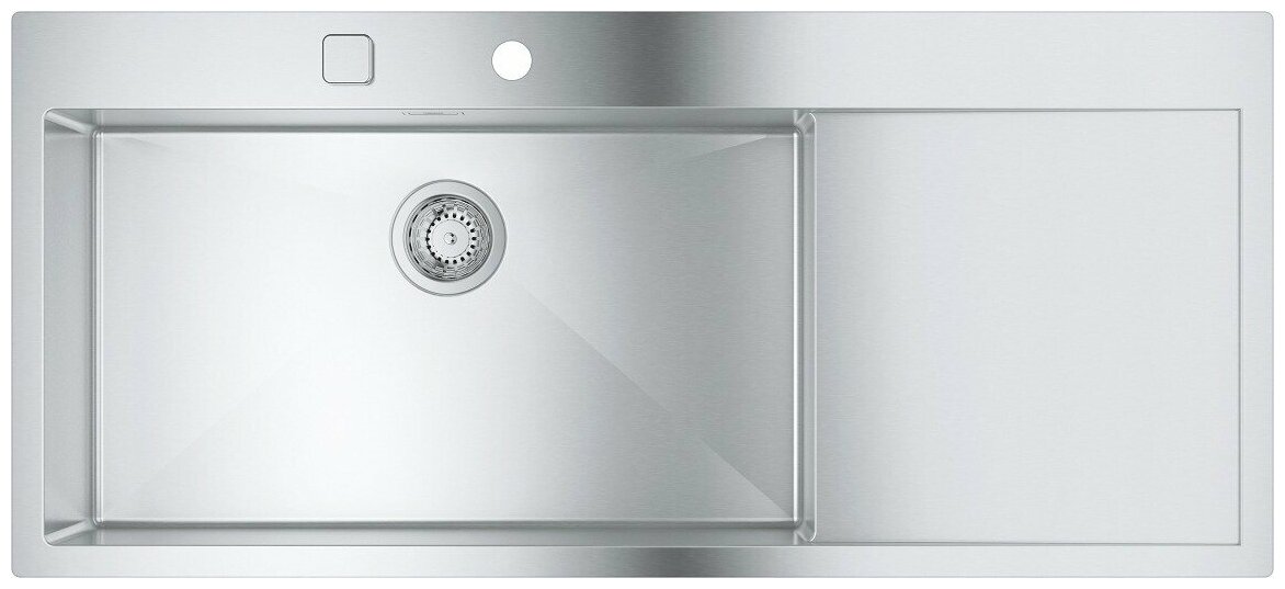 Кухонная мойка Grohe K1000 52х116см, арт. 31581SD1, с корзинчатым вентилем, крыло справа - фотография № 3