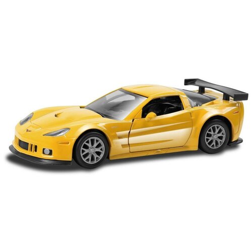 Машина металлическая Chevrolet Corvette C6-R, желтый цвет, двери открываются, 1 шт.