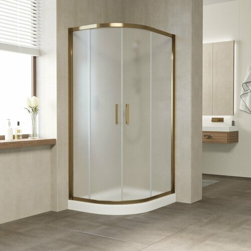 Vegas Glass Душевой уголок Vegas Glass ZS-F Tur Novo 100*90 05 10 профиль бронза, стекло сатин