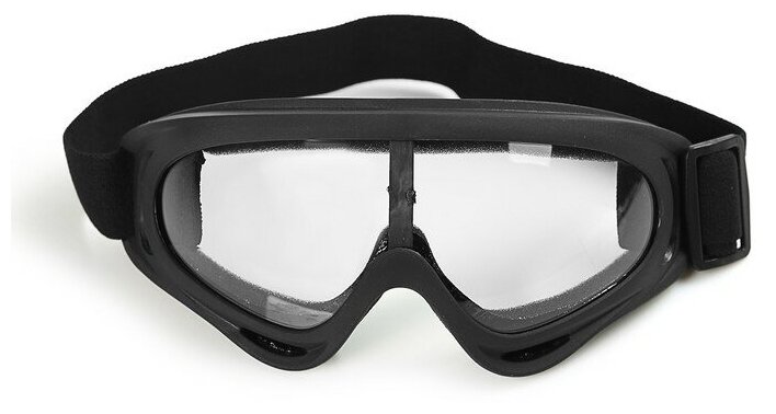 Очки-маска для езды на мототехнике Sima-land стекло прозрачное цвет черный (3734820)