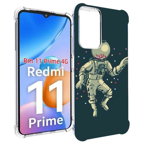 Чехол MyPads Космонавт для Xiaomi Redmi 11 Prime 4G задняя-панель-накладка-бампер чехол mypads лось космонавт для xiaomi redmi 11 prime 4g задняя панель накладка бампер