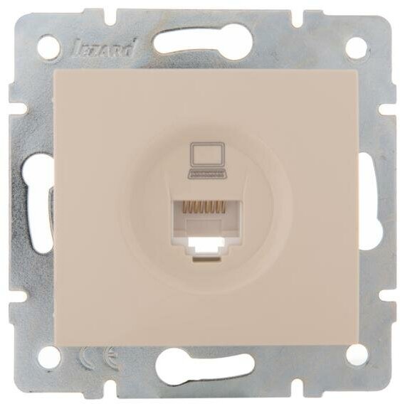 Розетка компьютерная 1-м СП Karina RJ45 механизм крем. LEZARD 707-0388-139