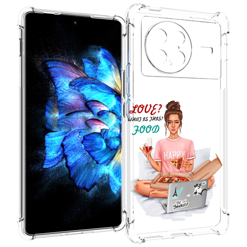Чехол MyPads девушка-с-ноутбуком женский для Vivo X Note 5G задняя-панель-накладка-бампер