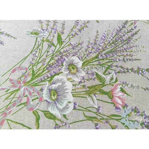 Ткань лен хлопок прованс натуральный фон