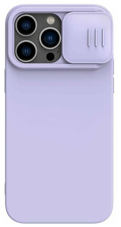 Силиконовый чехол с защитой камеры Nillkin CamShield Silky (Magnetic ) Silicone Case для Apple iPhone 14 Pro, фиолетовый