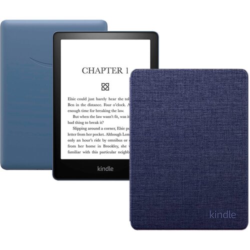 Электронная книга Amazon Kindle PaperWhite 2021 16Gb Denim Ad-Supported с фирменной обложкой