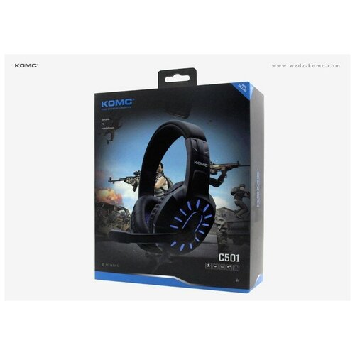 Наушники проводные KOMC C501 GAME головные черно-красный