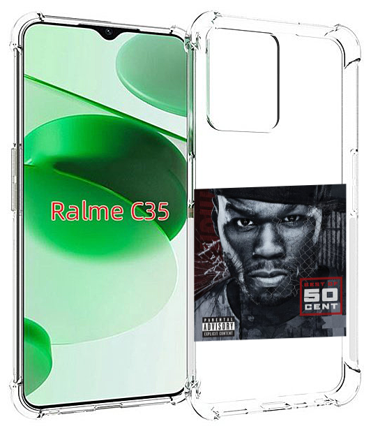 Чехол MyPads 50 Cent - Best Of для Realme C35 / Narzo 50A Prime задняя-панель-накладка-бампер