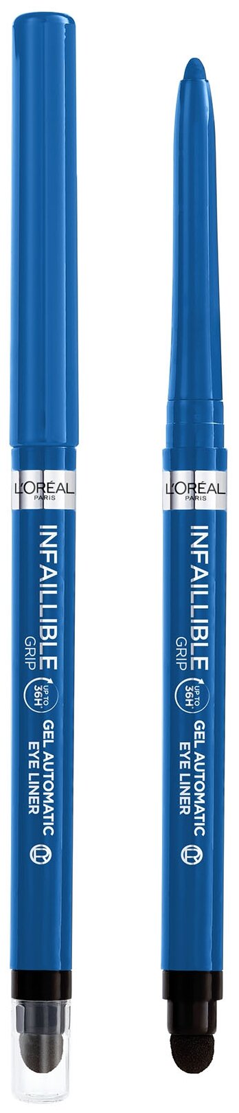 LOreal Paris Автоматический гелевый карандаш для глаз Infaillible Grip, оттенок electric blue