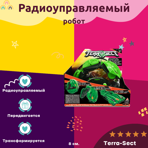 Робот игрушечный Terra-Sect радиоуправляемый трансформер ящерица зеленый 8 см