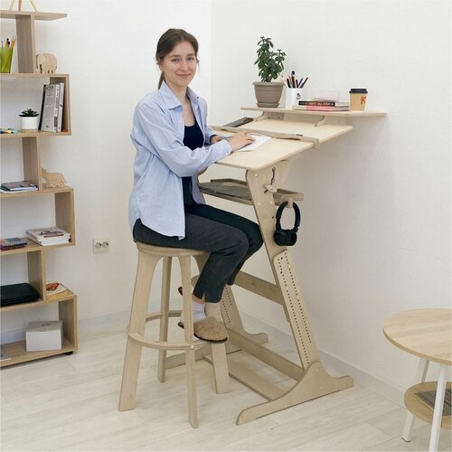 Письменный стол Хронос XL и барный стул на рост 150-180 см комплект 12575₽