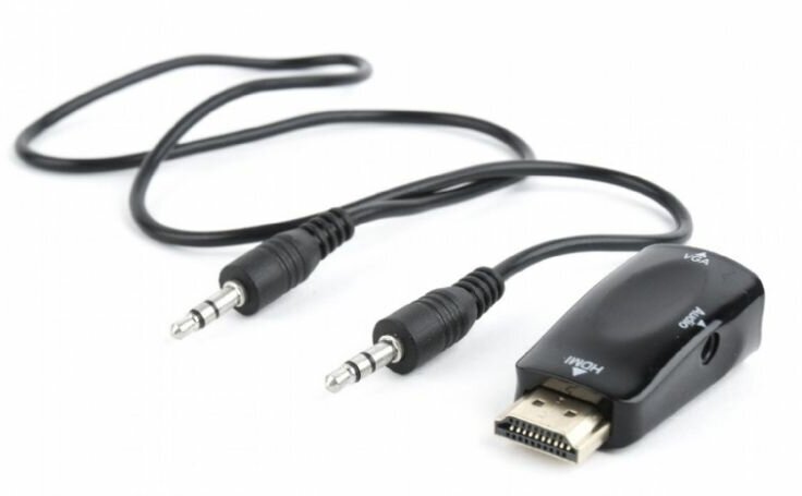 Переходник HDMI-VGA Cablexpert A-HDMI-VGA-02, 19M/15F, Jack3.5 аудиовыход