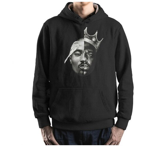 фото Толстовка / худи dream shirts тупак и ноториус биг / 2pac / notorious big мужской черный 48 размер