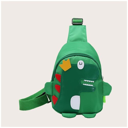 Сумка - рюкзак 17*7*18 зеленый/ Сумка на плечо/Сумка - рюкзак мягкий/Сумка для мальчика Динозавр