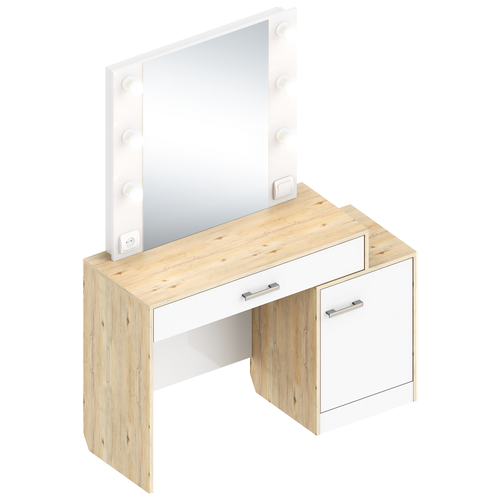 Стол гримерный Милана 1200х450х1600 Гаскон пайн/Белый лофт