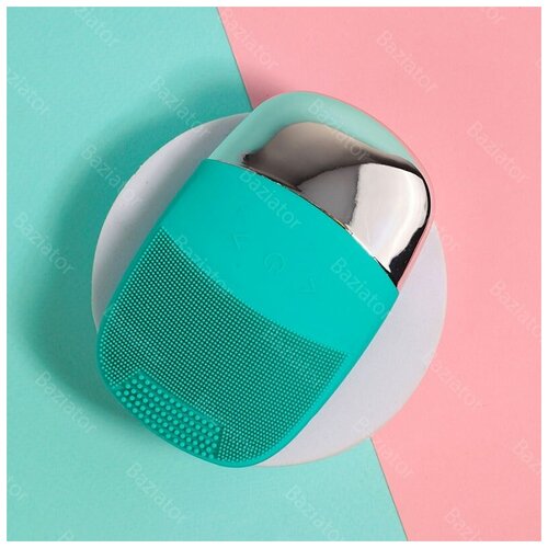 Электрическая ультразвуковая силиконовая щетка-массажер для очищения лица Sonic Face Cleansing Brush ультратонкая бирюзовая 59000₽