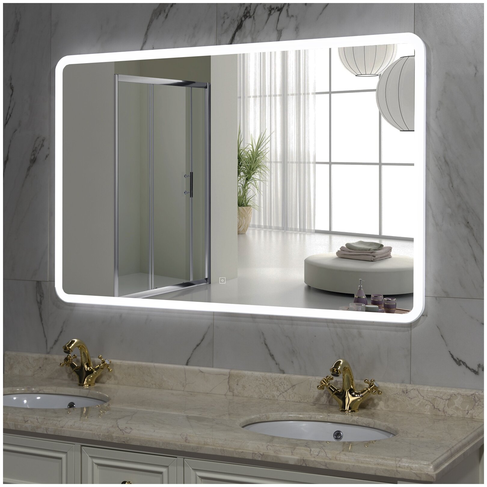 La Tezza с LED подсветкой, сенсорный включатель с диммером, IP-44, 120х80 см, арт. LT-M12080-s