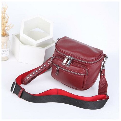 Сумка Just joy повседневная, натуральная кожа, красный