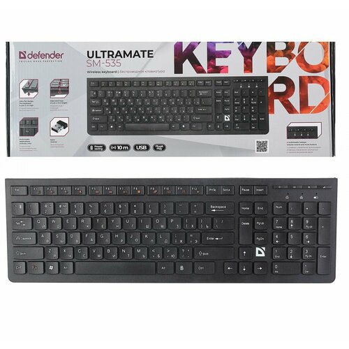 Клавиатура Defender UltraMate SM-535 USB Радиоканал черный 148800₽