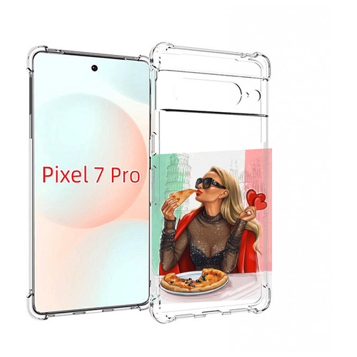 Чехол MyPads любительница-пиццы женский для Google Pixel 7 Pro задняя-панель-накладка-бампер чехол mypads любительница макдональдс женский для google pixel 7 задняя панель накладка бампер