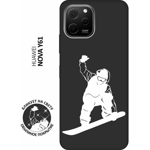 Матовый чехол Snowboarding W для Huawei nova Y61 / Хуавей У61 с 3D эффектом черный матовый чехол football w для huawei nova y61 хуавей у61 с 3d эффектом черный