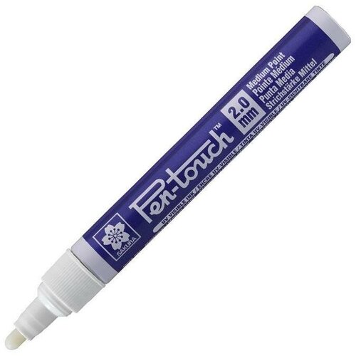 Маркер промышленный Sakura Pen-Touch (2мм, голубой) алюминий, 12шт. маркер промышленный sakura pen touch xpfka319 2мм красный алюминий 12шт