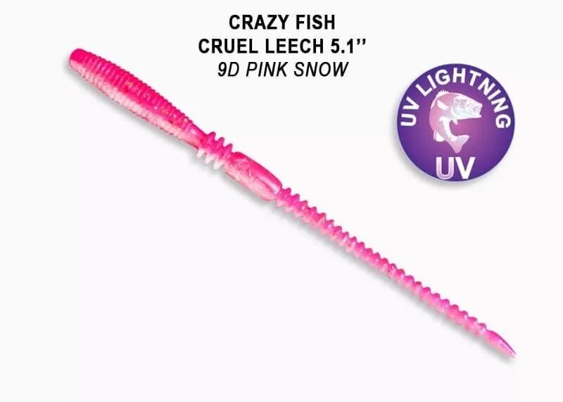 Силиконовая приманка мягкая съедобная Crazy Fish Cruel Leech 5.1' 13.00 см 42-130-9d-6 6 шт.