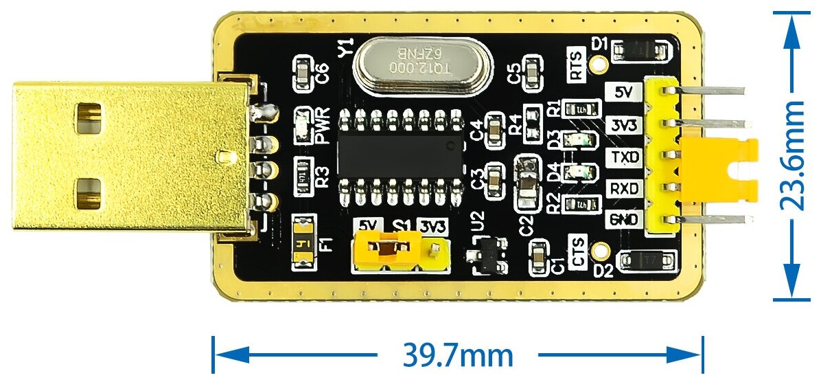 USB-TTL (USB-UART) программатор (CH340G), расширенная версия