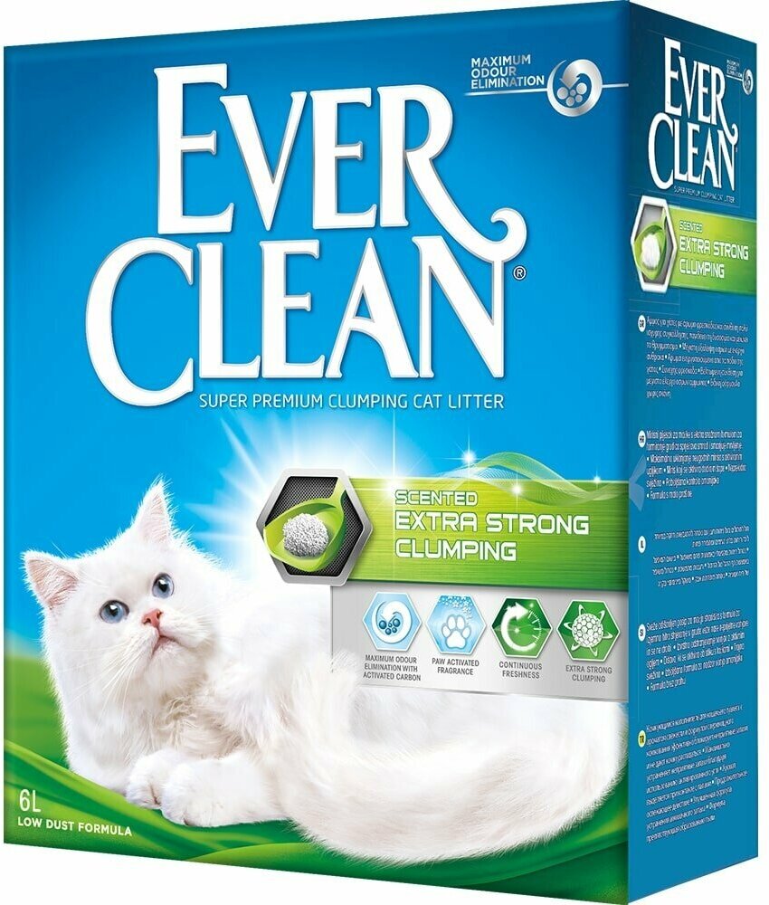 Наполнитель для кошек с ароматизатором Ever Clean Extra Strong Clumping Scented, зелёная полоса, 6 л