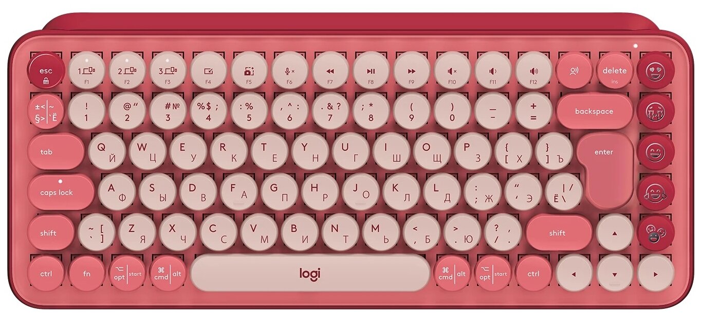 Беспроводная клавиатура Logitech POP Keys Cherry MX Brown, Heartbreaker, русская, 1 шт.