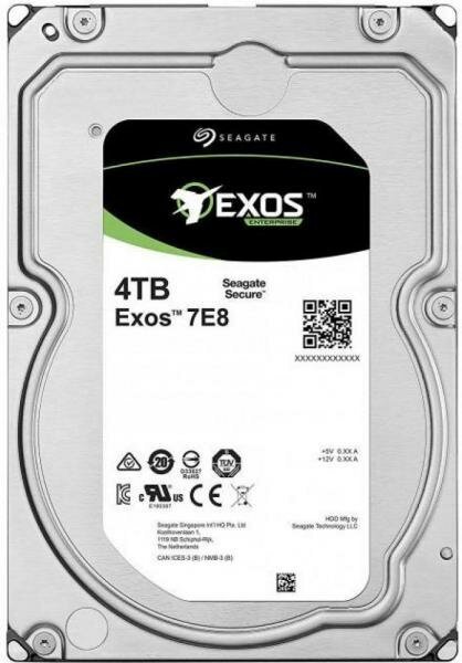 Жесткий диск 3.5 4 Tb 7200 rpmrpm 128 MbMb cache Seagate Exos 7E8 SATA III 6 Gb/s (ST4000NM000A)